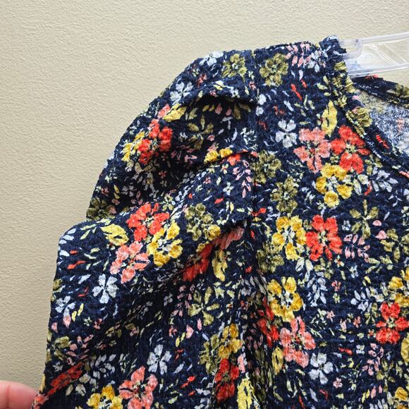 Ann Taylor LOFT Floral Print Puff Sleeve Blouse Top Preppy Multicolor Size Small - Picture 3 of 6